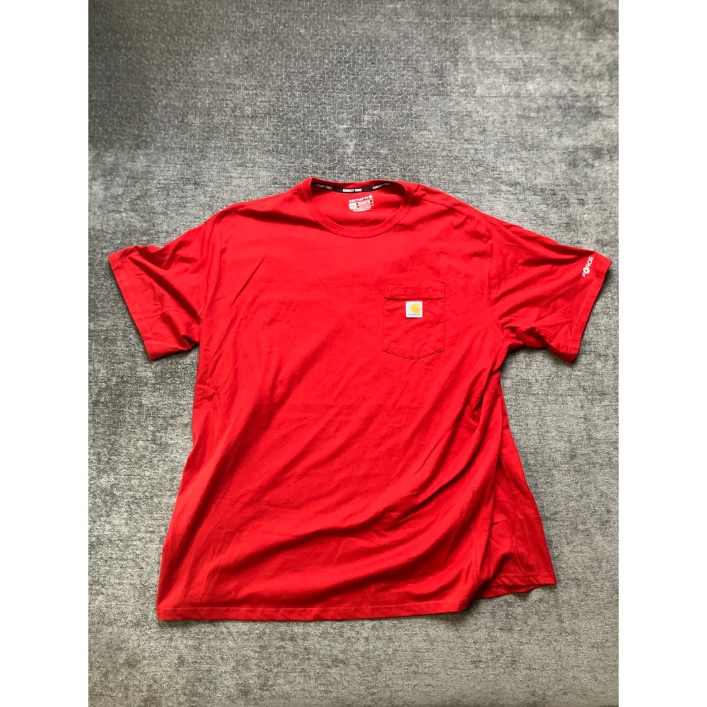 Carhartt Force T Shirt Mens 3XL Red Pocket Relaxed Fit Short Sleeve Crew Neck